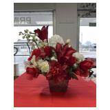 Red silk flower arrangement
