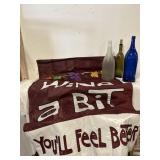 Nylon wine flag with 3 wine bottles
