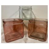 3 assorted colored cubes5ï¿½ tall 4x4 sq