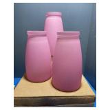 Large pink vases.
