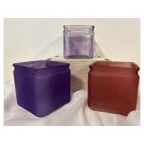 2 frosted 1 clear assorted color cubes, 4 x 4