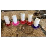 Chicken waters and chicken feeders