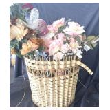 Basket with silk flowers