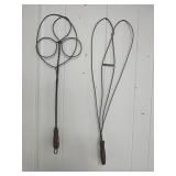 2 antique rug beaters