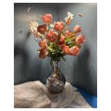 Silk flower, stems 1 tulip bush vase, not