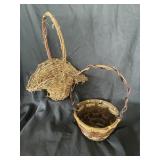 2 woven baskets.