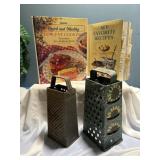 2 cookbooks , 2 graters