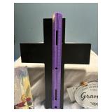 Wood cross metal grandpa Sign