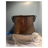 French hammered copper cauldron pot