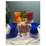 6 assorted glass containers