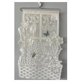 Heritage lace, bees, and butterfly wall hanging.