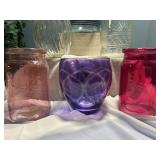 6 assorted glass vases