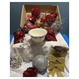 Christmas ornaments & dish