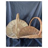 Two large fireside baskets