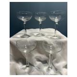 5 Champagne glasses