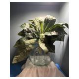 Large Peer imports, clear container and greenery