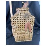Basket with fish hanger and coconut lid