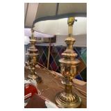 Pair of heavy brass lamps