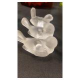 Clear glass bird candle holders