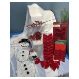 Christmas decor and bows.