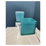 2 aqua glass design cubes different sizes