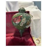 Hand painted blown glass ornament. Ne Qwa Art.