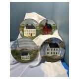 Set of 4 primitive decor plates.