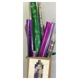 Gift wrap and foil used for candy bouquets