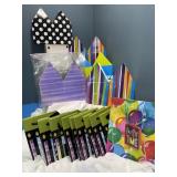 A lot of gift bags and gift boxes