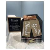 Give thanks & Strength  wall signs