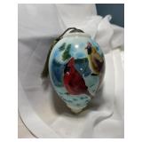 Hand painted glass Christmas ornament