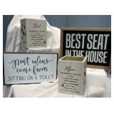 Bathroom plaques mom and dad wood votive candle