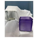 2 cubes sm clear med purple great for succulents.