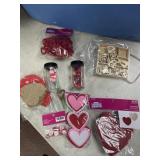 Crafts heart buttons , felt stickers , wood