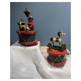 2 Christmas musical decor wooden