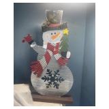 New galvanized standing snowman 24 x 12'