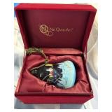 Hand painted blown glass ornament. Ne Qwa Art