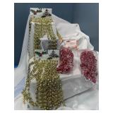 Gold & red Christmas bead garland