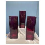 Wine colored vases new 9'tall 3x' square