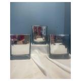 3 metallic silver cubes 41/2' tall 4 x4'sq