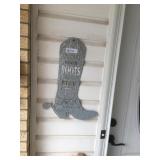 metal boot sign