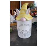 Easter gnome cookie jar