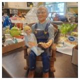 Ceramic grandpa in rocking chair