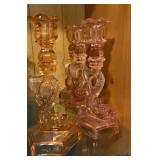 Pink cod fish candle sticks