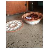 Thanksgiving Egg Platter, Nesting Bowls, Napkin