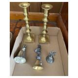 Brass Candle holders and bells