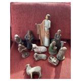 Wooden nativity scene