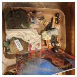 flat with figurines and tray