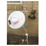 Mushroom Light and Frog Bird Bath