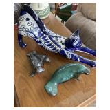 Ceramic cat walrus and seals